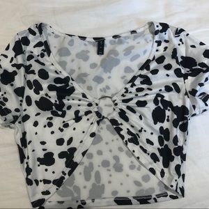 Cow print crop top!
